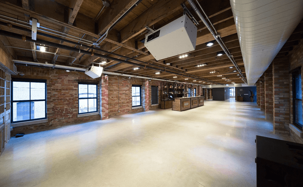 spacious open concept event venue at The Loft on King for dance floors and entertainment
